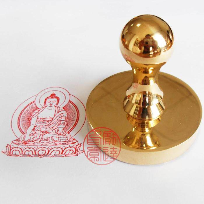 Customized pure brass seal Sakyamuni Buddha statue Buddhist Taoist seal Copper seal processing 6 cm