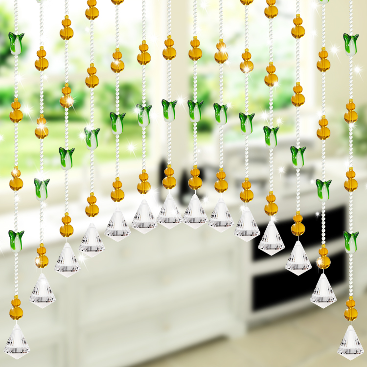 Crystal bead curtain hanging curtain finished curtain partition door curtain full wearing of curtain make-up room Wind water curtain cabbage gourd