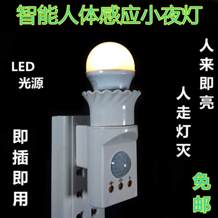 Body induction lamp LED small night light Anchor Lamp Plug-in LED induction lamp floor infrared induction lamp holder