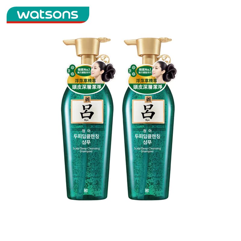 包邮 韩国Ryoe吕韩方修护洗发精400ml-油性发适用*2入/绿吕 控油