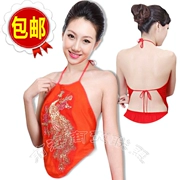 Tạp dề Lady Sexy Cotton Ấm siêu tốc Sponge SpongeBob Màu đỏ Tạp dề Đồ lót dành cho người lớn cổ điển