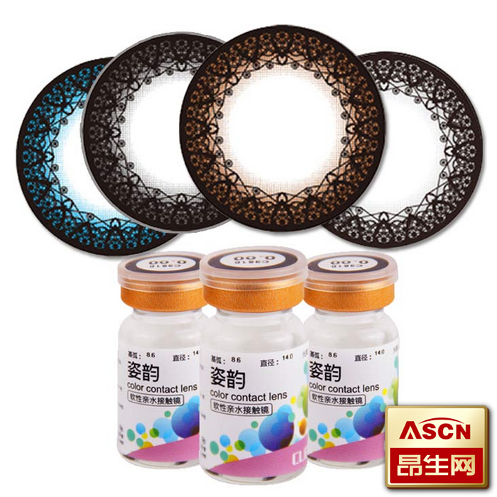 买2送二 科莱博美瞳 半年抛姿韵蕾丝大直径隐形近视眼镜1片TF