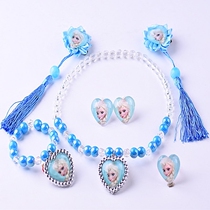 Love yarn princess girl hair accessories set tassel hairclip hairpin frozen necklace bracelet ring ear clip jewelry