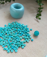 DIY аксессуары 散珠。高蓝高瓷松石原矿隔片 4*2mm 一粒价