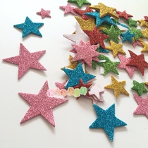Primary school classroom layout kindergarten decoration foam pearlescent shiny five-pointed star love belt adhesive wall patch