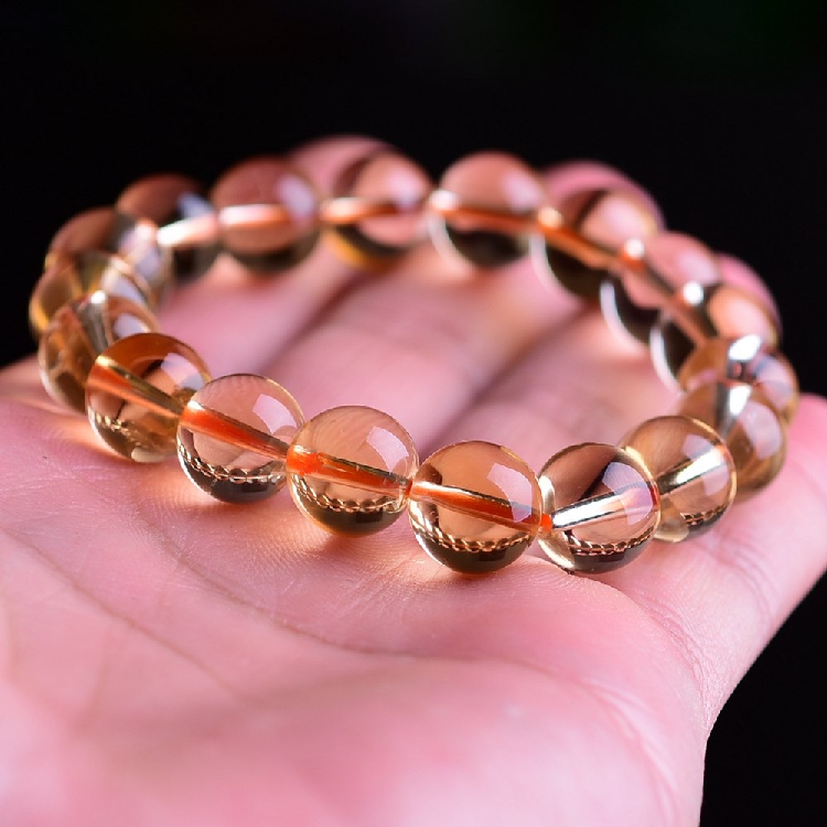 Buy Brazil imports natural yellow crystal bracelet yellow crystal hand