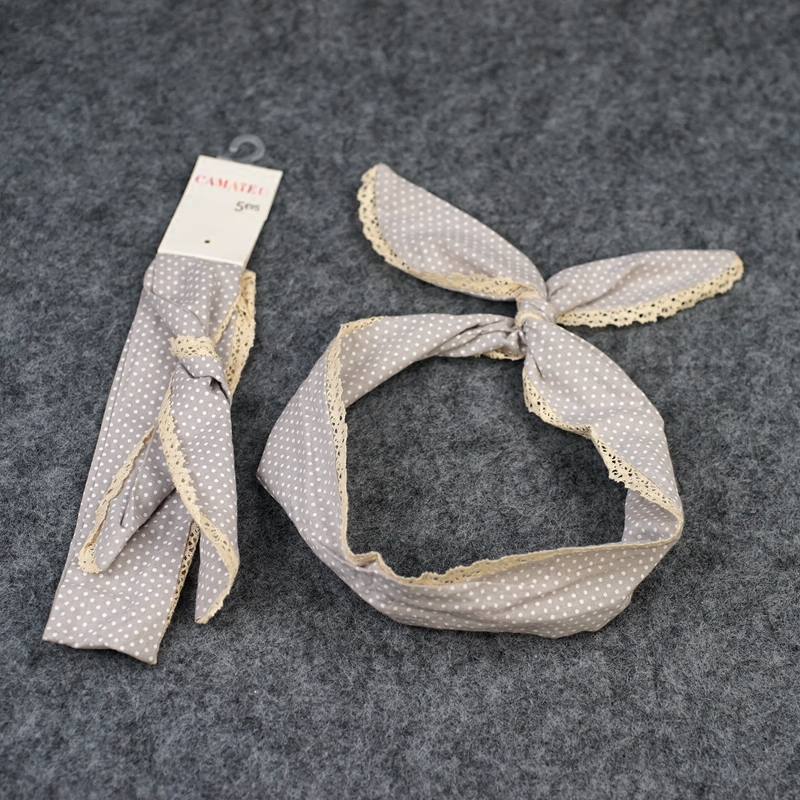 French CAMAIEU Lace Rabbit Ears Variety Wave Point Headband Headband Aluminum Silk Headband Headband Hair Accessories Pure Cotton
