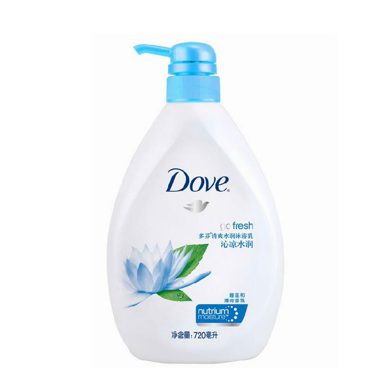 Dove多芬沁凉水润沐浴乳720ml睡莲和薄荷香氛沐浴露全国包邮