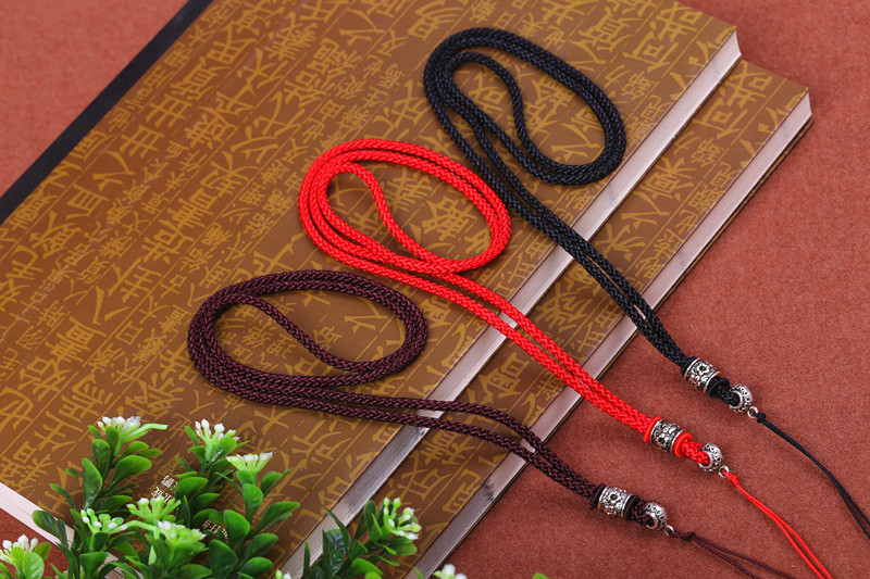 Brand new handmade necklace rope gold jade jade pendant jade pendant double Tibetan ornament buckle men and women lanyard sweater chain