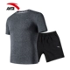 Anta sport suit nam thể thao mùa hè mới mỏng chạy thể dục thoáng khí quần short ngắn tay hai mảnh - Thể thao sau