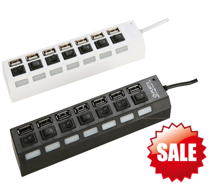 USB 2 0 HUB 7 Port 4 Port USB Extender Supports Mobile Hard Disk with Independent Switch Power Supply