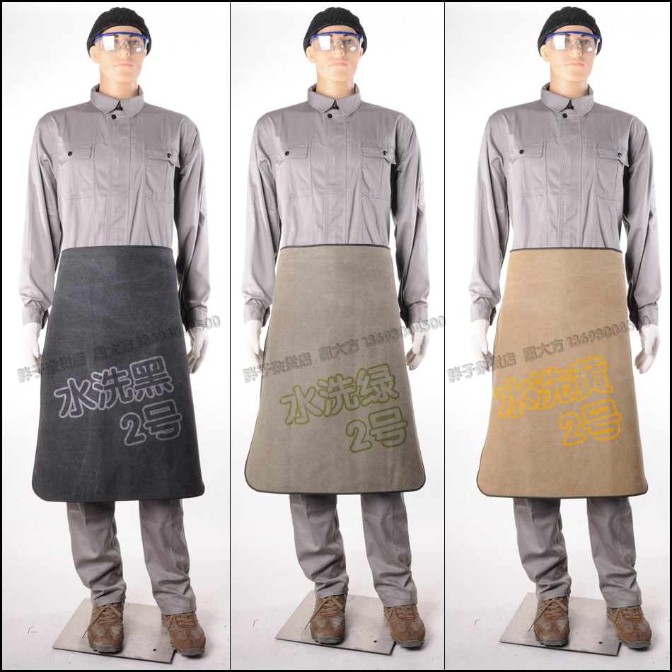 Half - wooden apron Wash canvas 3 colors optional