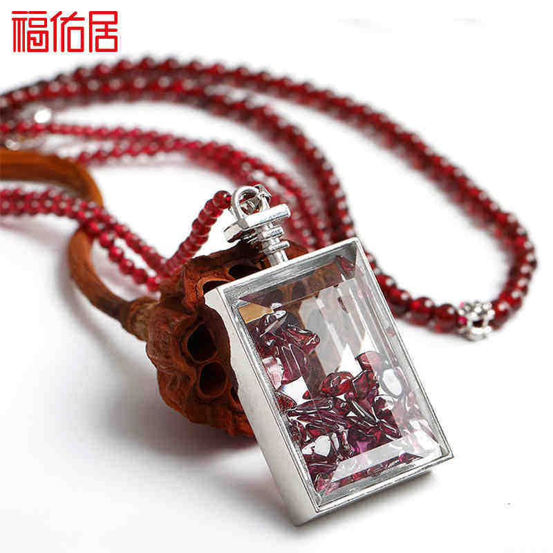 Fuyou Guy sweater with long version of Korean autumn pomegranate stone accessories Wishing Bottle Pendant minimalist Decorative Ornament 100 lap