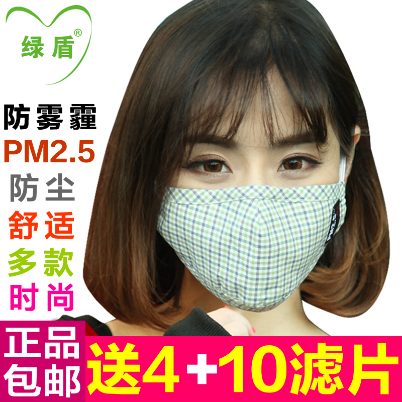 绿盾pm2.5口罩防尘防雾霾口罩女男士儿童冬季骑行保暖气滤片