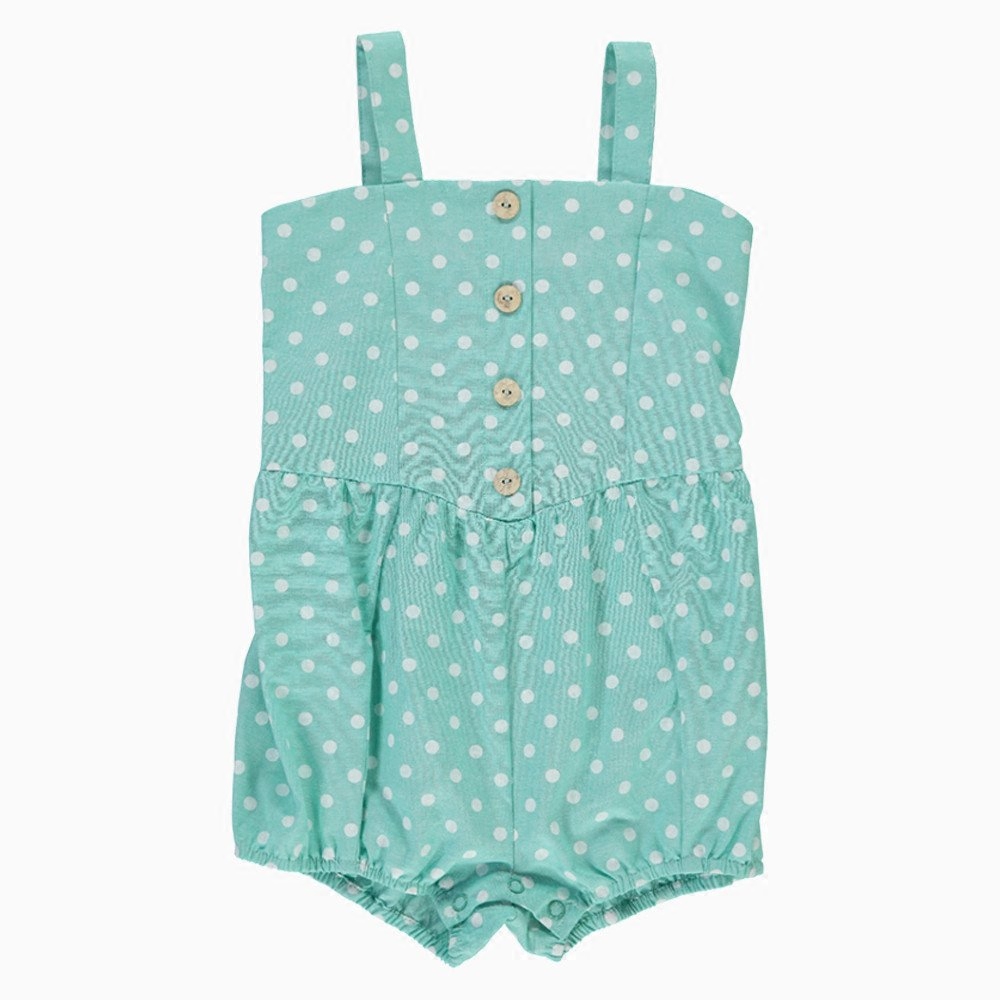 Clearance Ultra Violet Kids Girls Girls Green Dot Jumpsuit Sling Jumpsuit