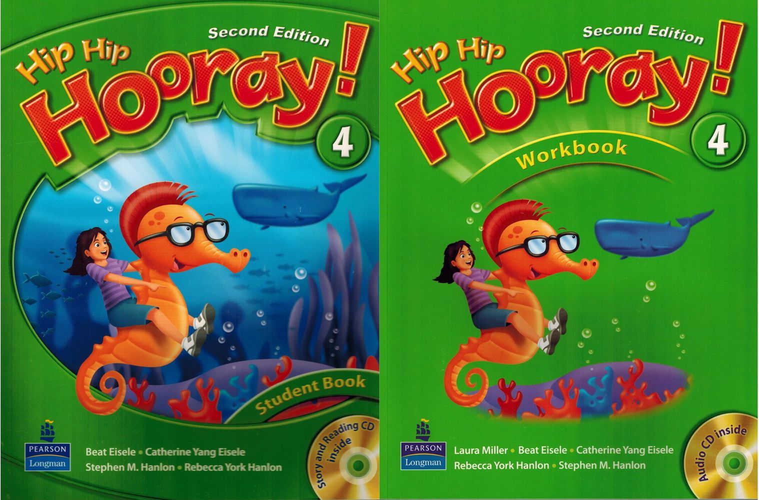 Upgraded version of Longman primary school textbook Hip Hip Hooray 4 textbook exercise book QR code