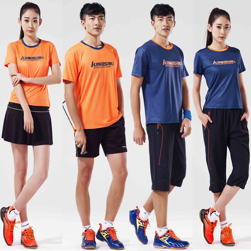 Kawasaki Kawasaki badminton suit 16161 16261 men's and women's couples sports short sleeve T-shirt
