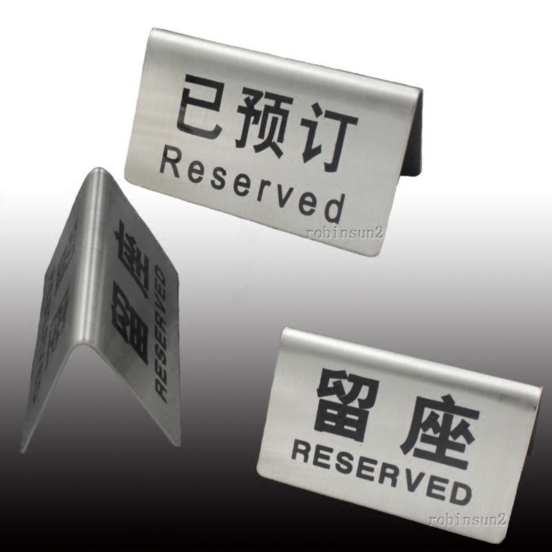 Stainless steel sitting number left seat card triangle table card no smoking no sign sign sign sign sign sign sign sign production