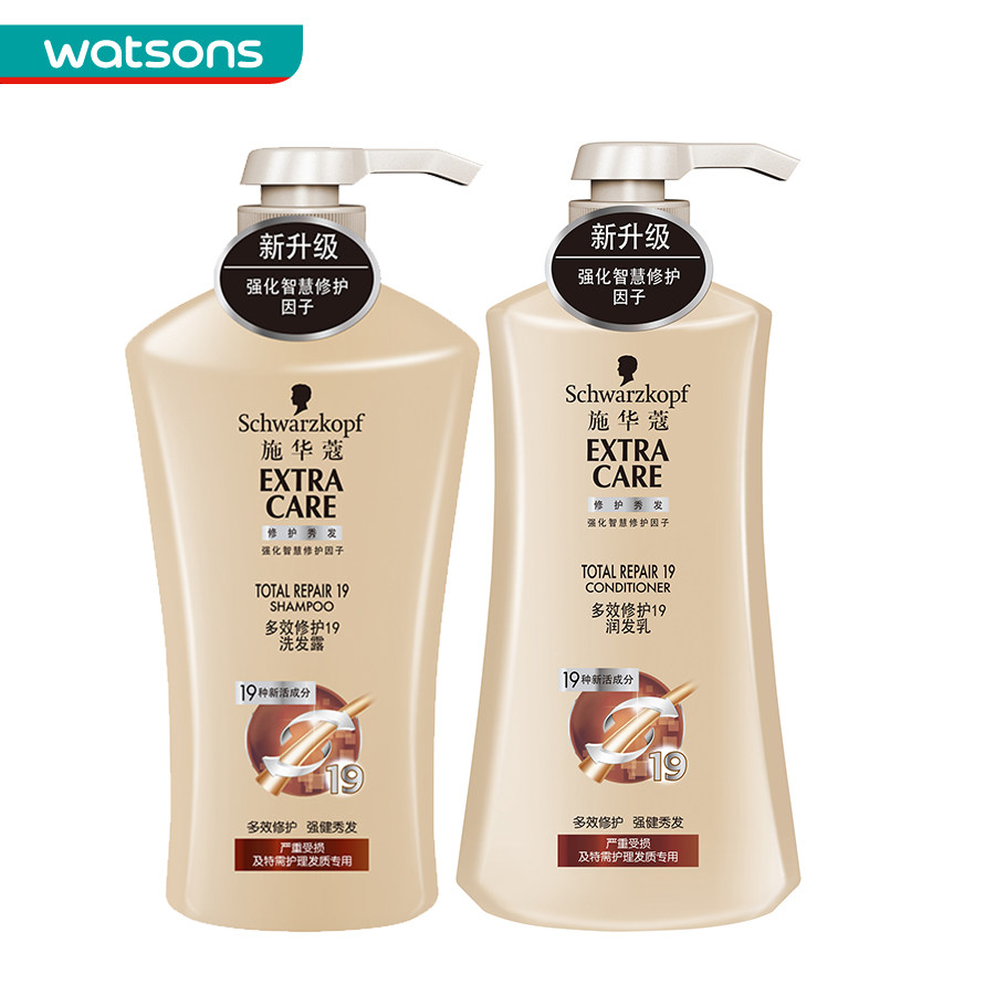 【屈臣氏】组合价 施华蔻洗发露600ml+润发乳600ml套装