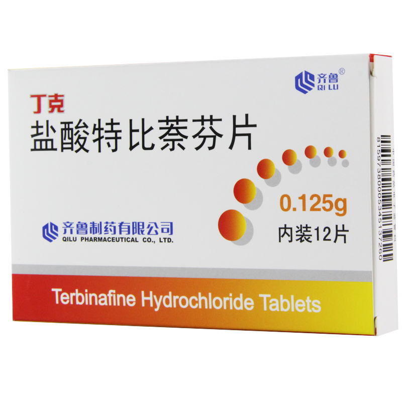 齐鲁 丁克 盐酸特比萘芬片 0.125g*12片/盒