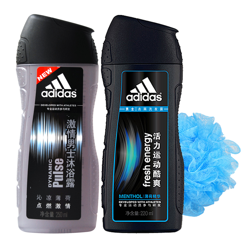 Adidas/阿迪达斯阿迪达斯男士激情沐浴露250+活力洗发水220组合