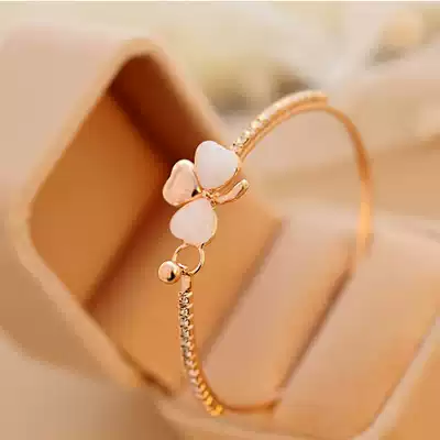Japanese and Korean alloy diamond-encrusted bracelet opal bracelet female Korean version of the simple bracelet student all-match Korean popular jewelry