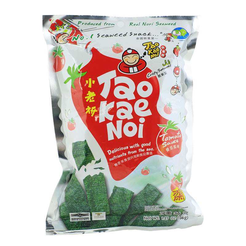 【苏宁易购】泰国小老板炸海苔-番茄味 36g/袋