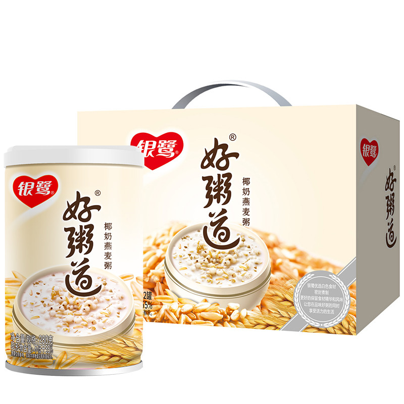 【苏宁易购】银鹭 好粥道椰奶燕麦粥 280g*12