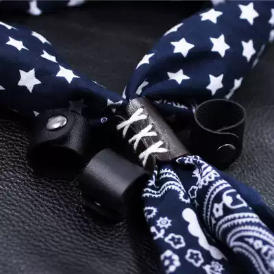 Hip hop bandana buckle Hipster retro American heavy motorcycle denim Aramicarge scarf hiphop leather square towel buckle