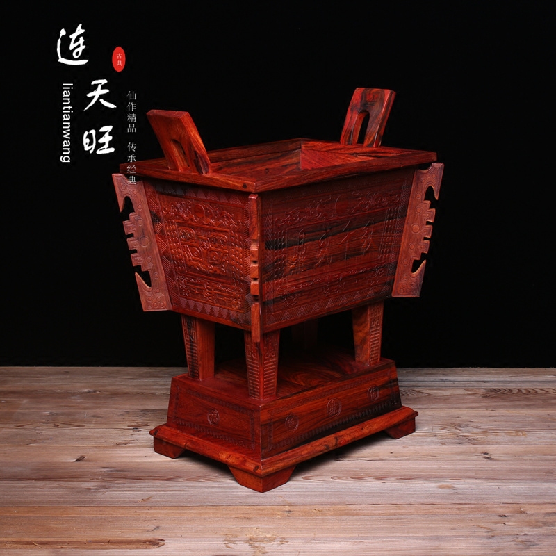 Lao Lao big red acid branches and honestly redwood di Sheng and autumn large fine sculpture furnace business gift