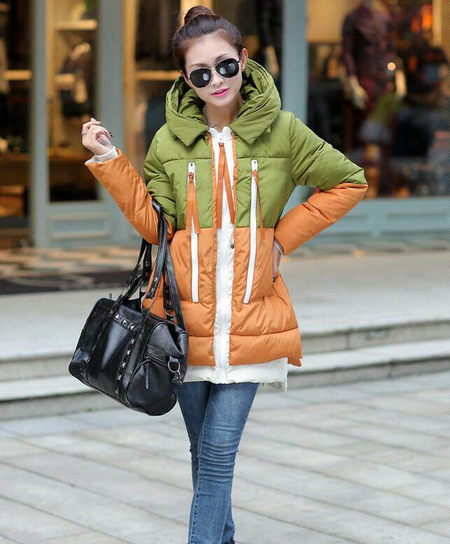 Winter new large size SIZE DOWN COTTON COTTON CLOTHING KOREAN VERSION PARQUET HAT MEDIUM LONG VERSION THICKENED WARM COTTON COAT JACKET WOMAN