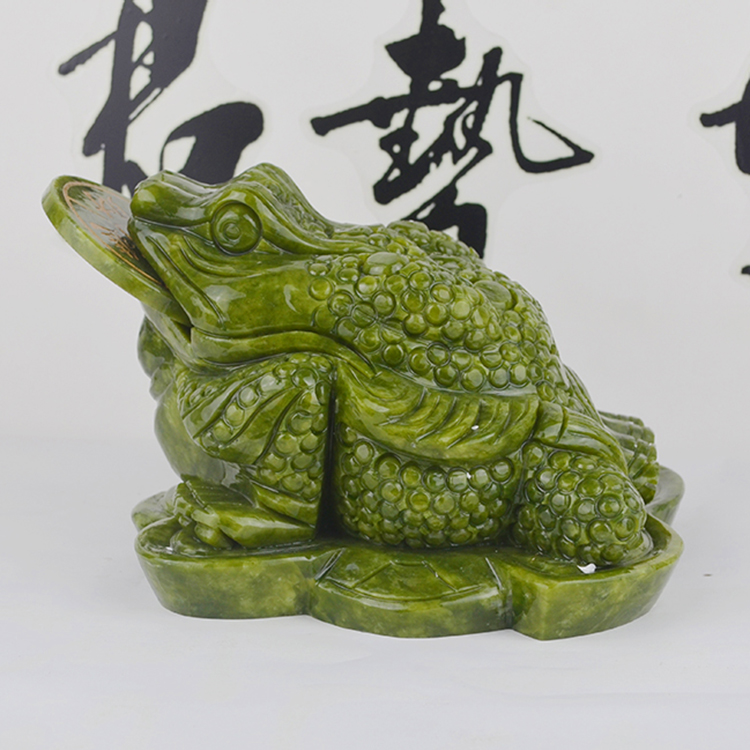 Jade golden toad lucky living room jade decoration three-legged toad creative home decoration craft gift decoration