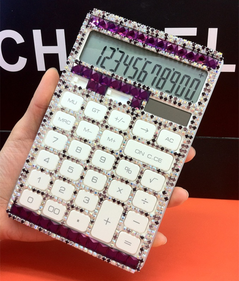 Nice-powered drilling solar calculator white creative Japan-Korea multi-function calculator cute ultra-thin computer