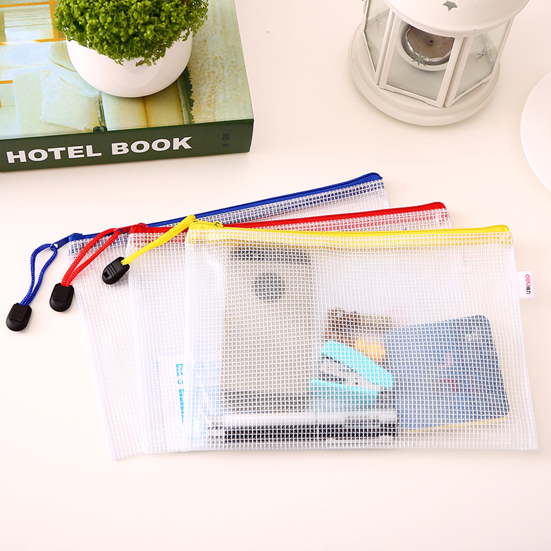 Able Pull Chain Bag File Bag Transparent Plastic Grid Bag a5 Briefcase Pull Side Bag Kit kit 5656 Number of ticket bag