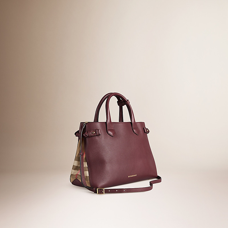 BURBERRY/博柏利中号 House 格纹皮革班纳手袋 39630371