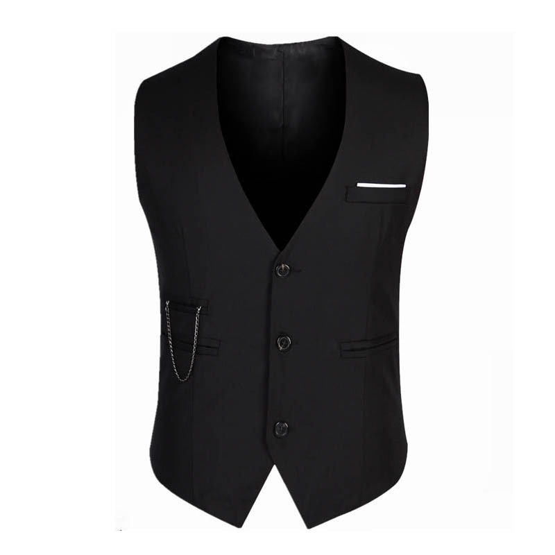 Spring and Autumn Men's Suit Vest Men's Thin Style Personalized Korean Version Slim Fit Trendy Professional Suit Vest Men's Vest