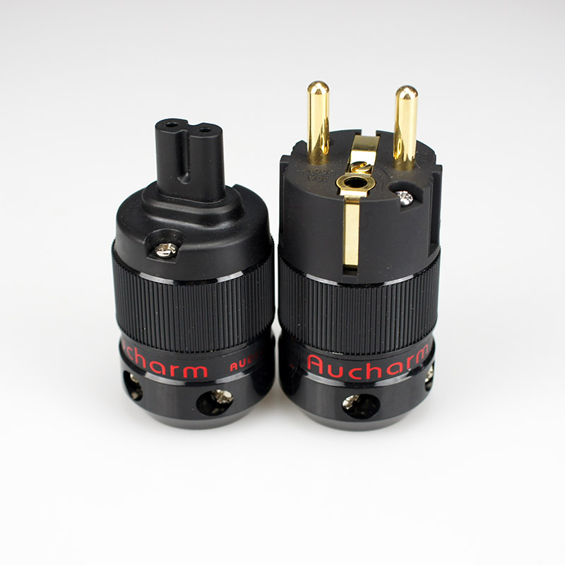 Sound Rhyme Hair Burning Grade HIFI Frozen 4N Red Copper Eurosign Plug 8 Character Tail Inserted Tail Sound Eurosign Power Plug Tail End