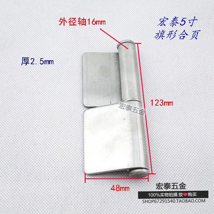 Macro Thai 5 Inch Stainless Steel No-Hole Flag-Shaped Hinge Without Hole Welding Hinge Thickness 2 5mm Sheet Special Price