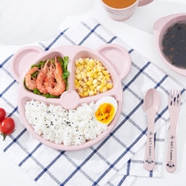 Baby dinner plate kindergarten childrens tableware cute cartoon bear breakfast plate bowl household partition plate