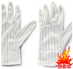 Full 100 pairs of anti-static gloves, double-sided stripes, dust-free white nylon work protective gloves