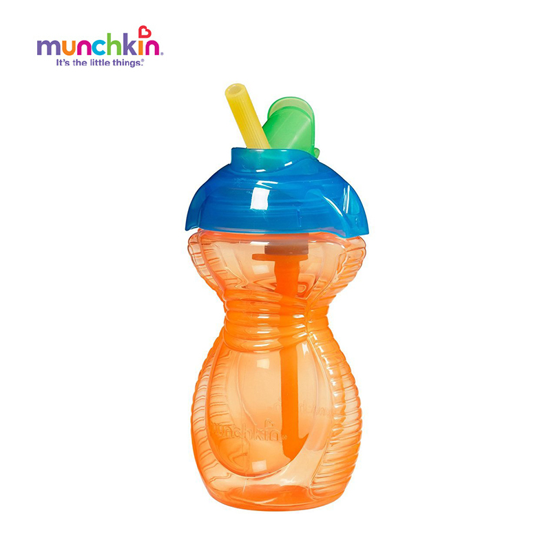 Munchkin/麦肯齐防漏翻盖吸管训练水杯吸管杯儿童水杯 9oz/266ml