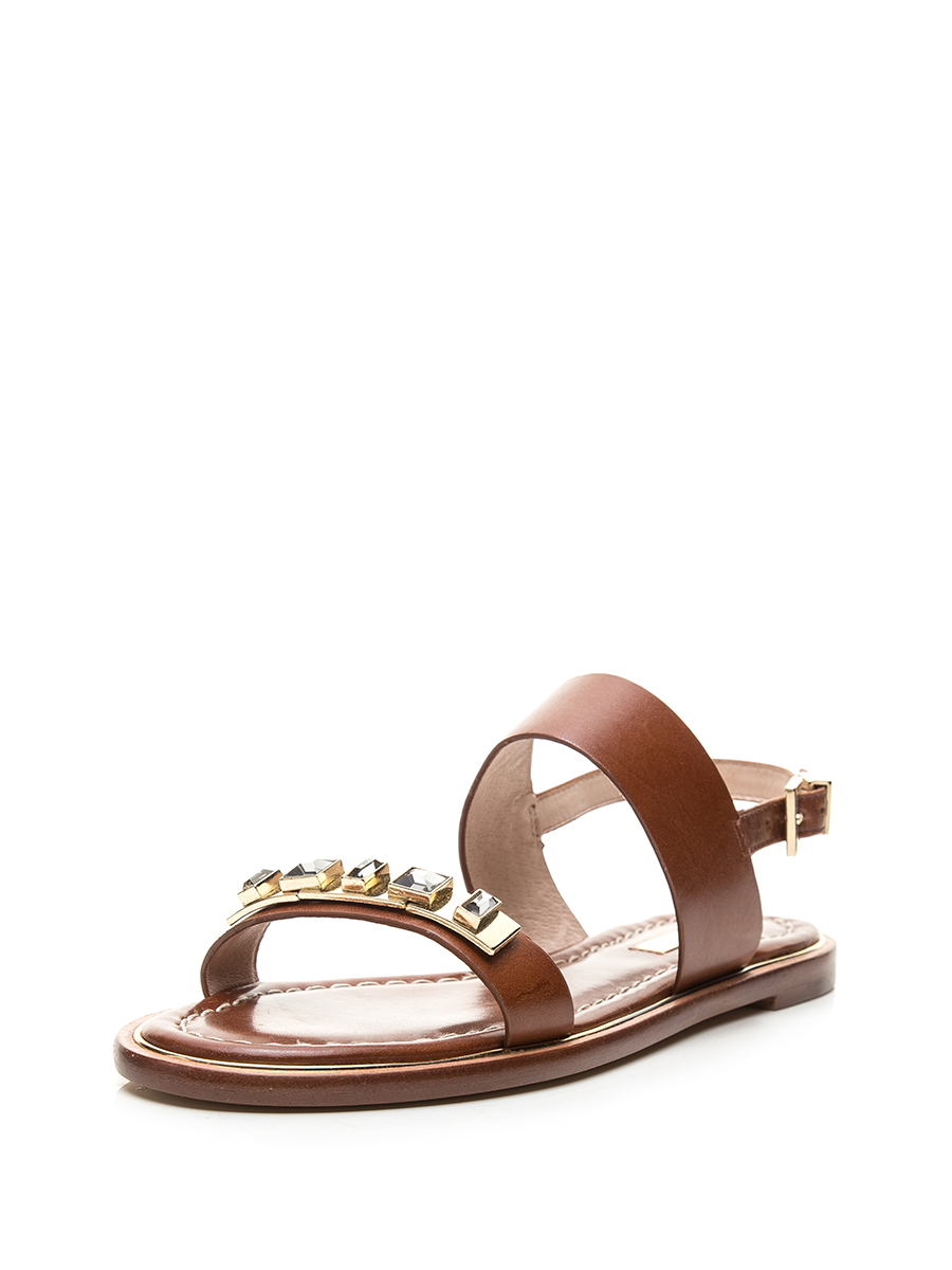 VINCE CAMUTO 深咖啡方形水钻凉鞋