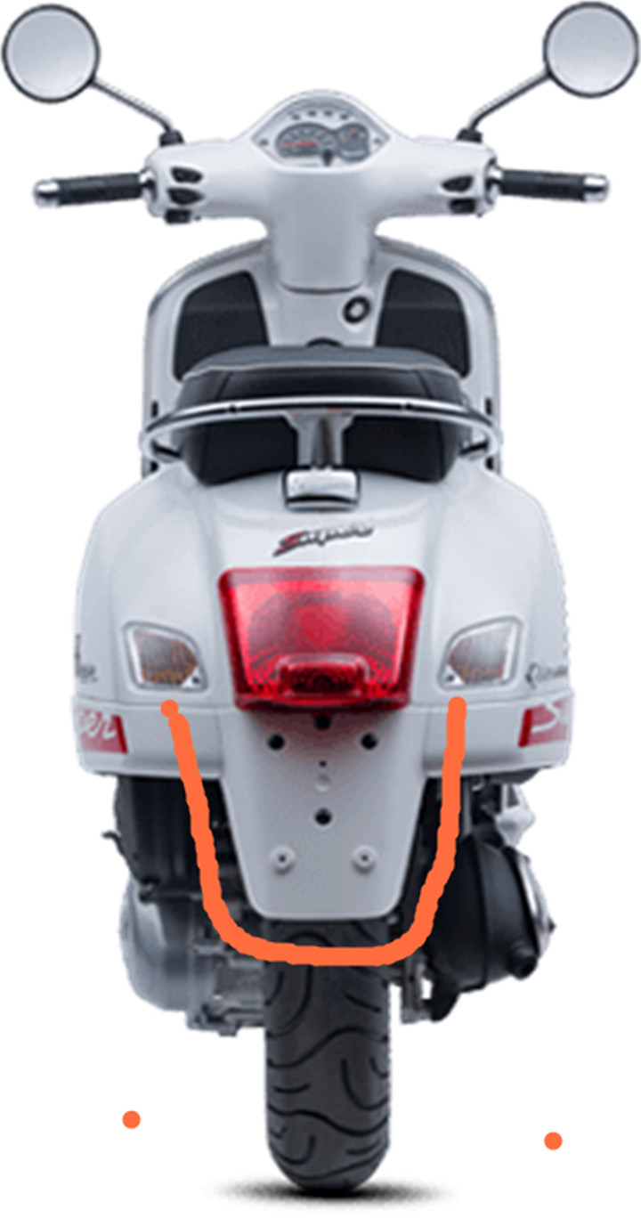 VESPA Old paragraph GTS GTV rear stop mud license plate rack Rear splash-proof plate