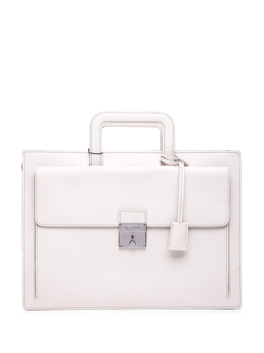 Dolce&Gabbana 白色锁扣饰方形手提包