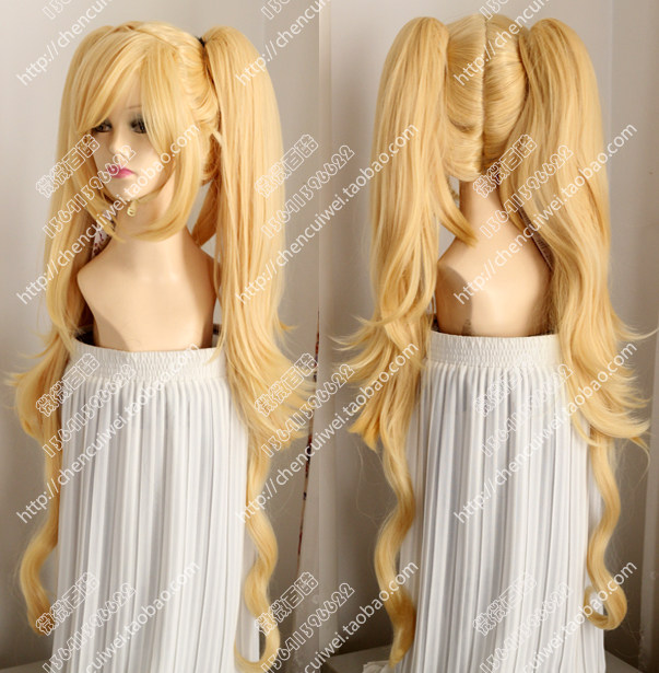 Cos假髮漆黑的子彈片桐弓月金色虎口夾子雙馬尾驕傲的萌妹子 Taobao Cos假髮漆黑的子彈片桐弓月金色虎口夾子雙馬尾驕傲的萌妹子 Taobao