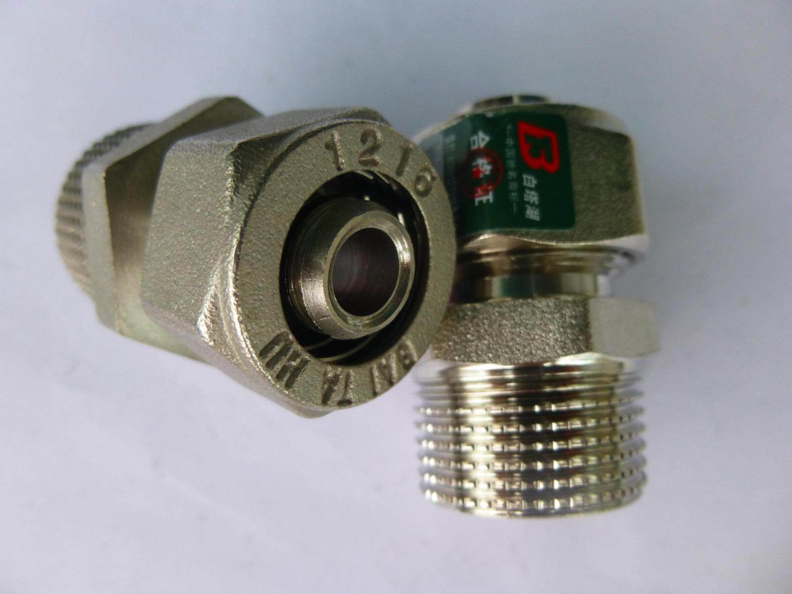 White Tower Lake Aluminum Plastic Pipe Fittings Ground Warm Pipe Thickened Copper Plated Chrome outer teeth Direct dn16 * 4 points 20 * 6 points