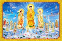 The Western Three Saints Interpretation Pictures are glued waterproof and moisture-proof thick decorative semi-handmade Thangka portrait photo paper double-sided plastic sealing