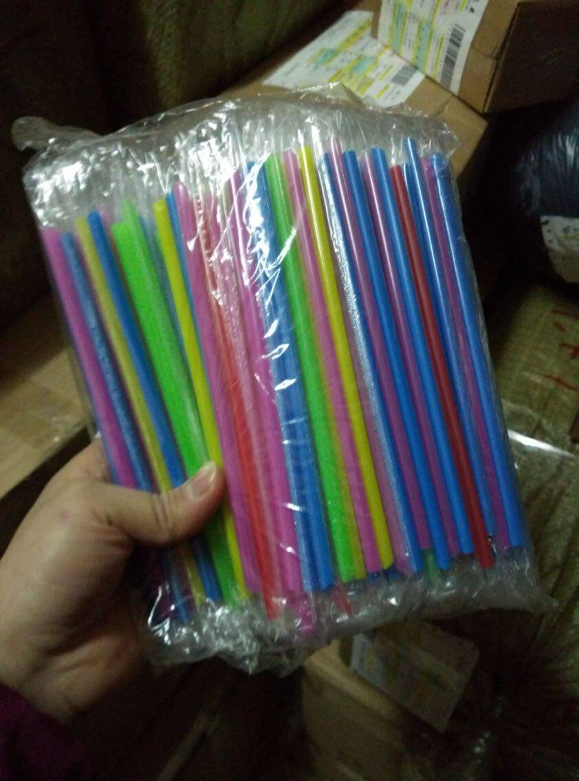 Disposable Juice Straws Milk Tea Fine Straw Straight Tubes each independent packaging One pack of 100