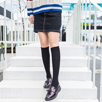 Pile socks womens autumn and winter pure cotton knee socks sports Japanese mid-length calf socks Korean college style half socks