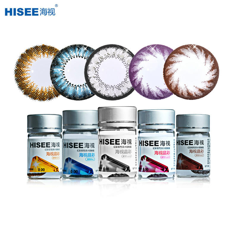 海视 隐形近视眼镜 软性亲水接触镜 晶莹透亮时尚魅力一年抛1片装